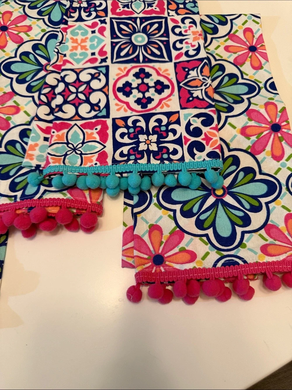 4 Ritz cotton colorful floral tea towels